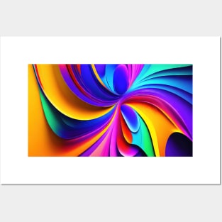 Bright colourful random swirls illustration Posters and Art